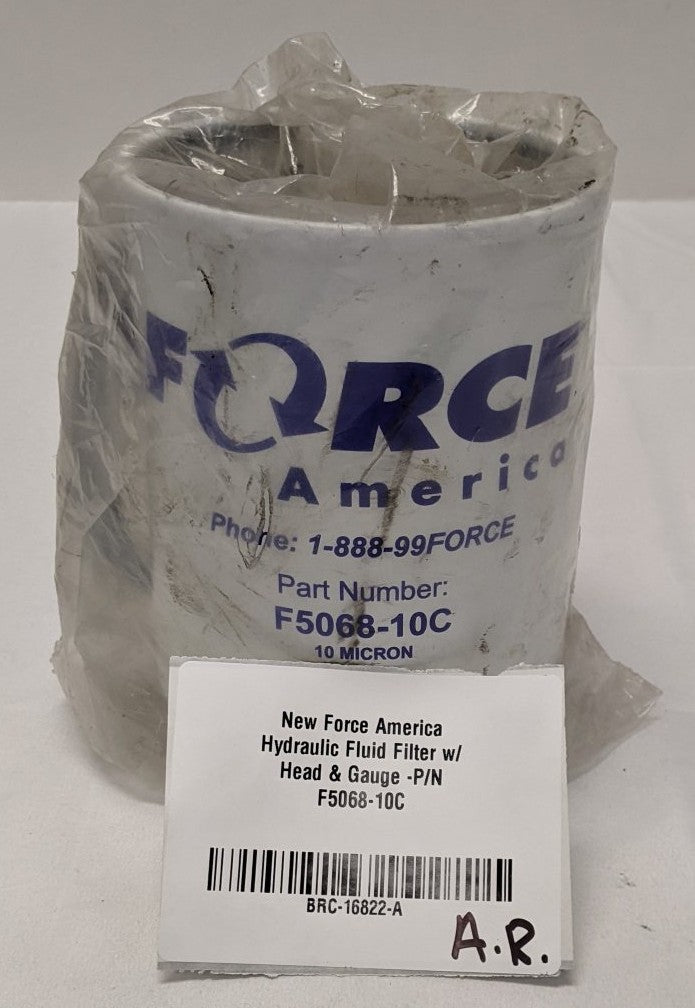 New Force America Hydraulic Fluid Filter w/ Head & Gauge -P/N  F5068-10C