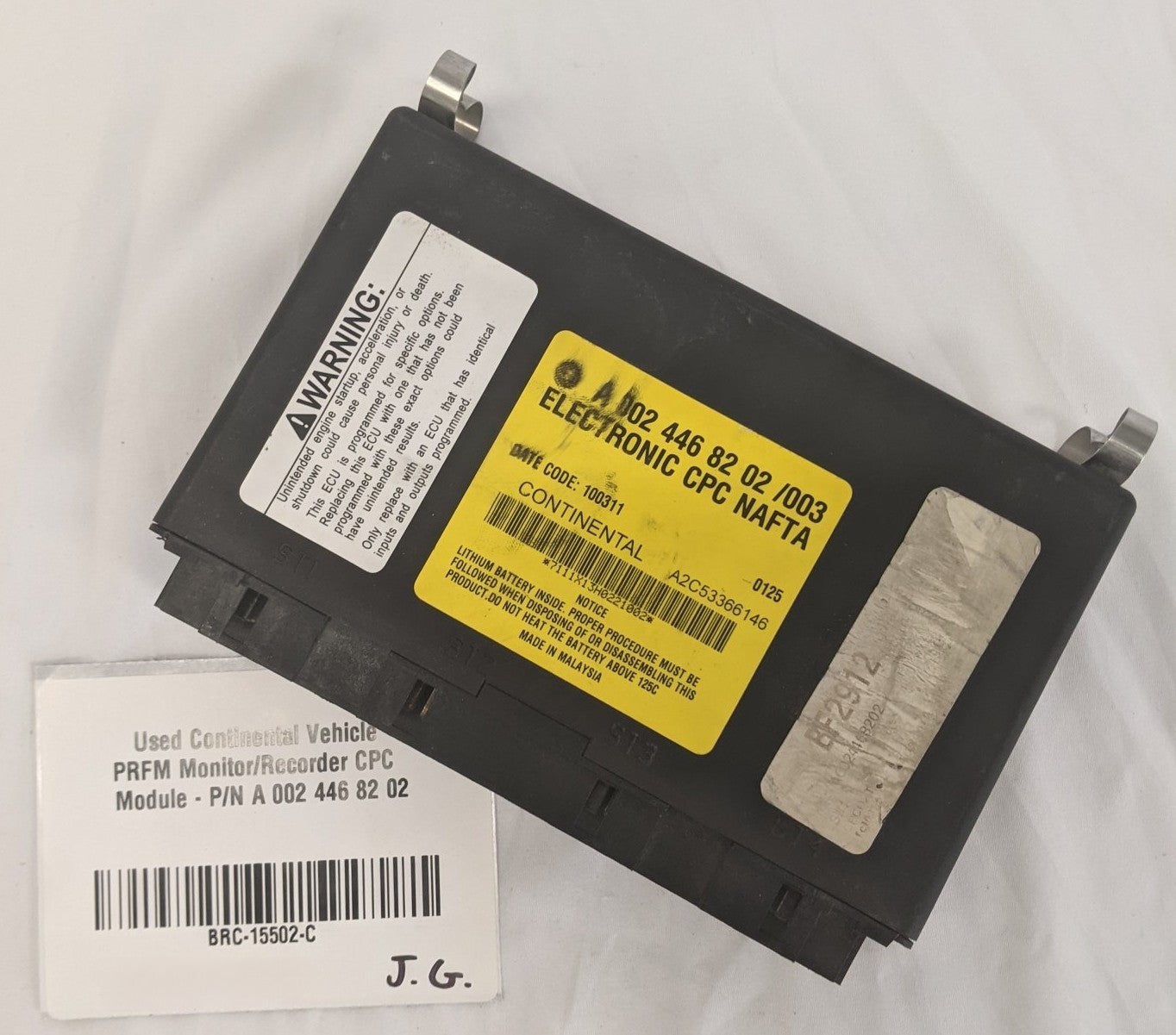 Used Continental Vehicle PRFM Monitor/Recorder CPC Module - P/N A 002 446 82 02