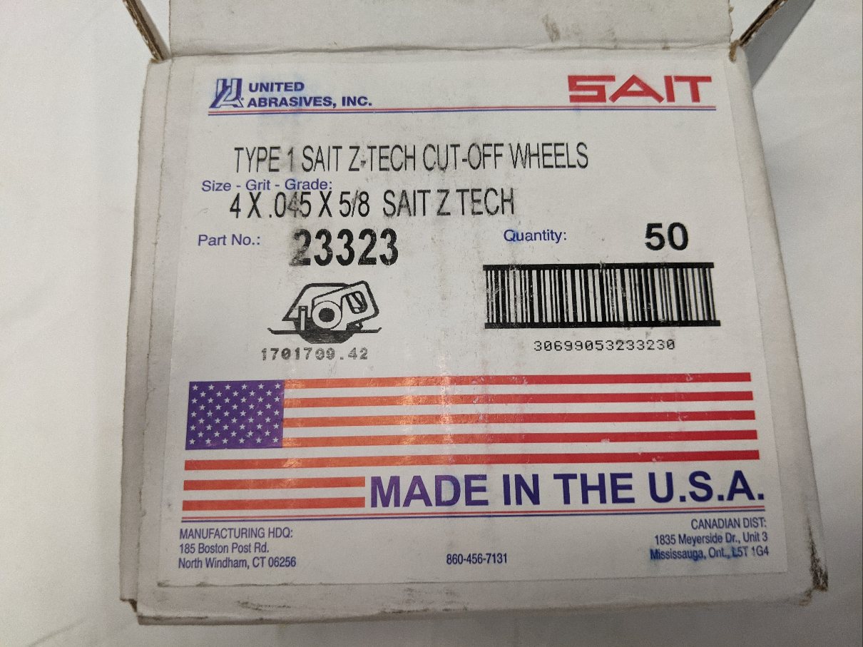 Sait Z-Tech 4" Cut-Off Wheels | Lot of 50 | 5/8" Arbor | 19,000 RPM | 23323