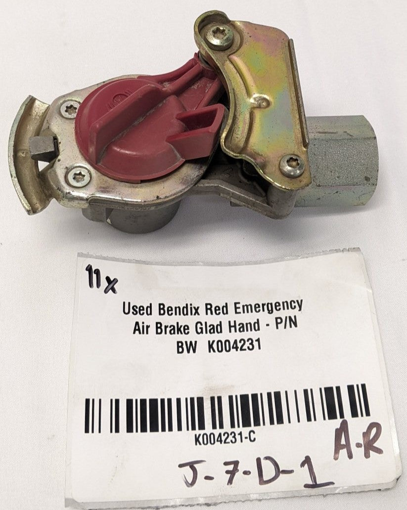 Used Bendix Red Emergency Air Brake Glad Hand - P/N BW  K004231