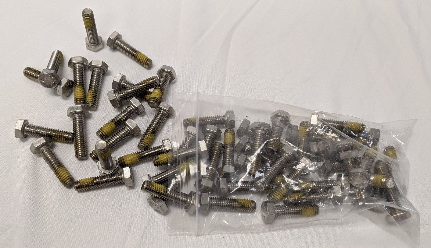 5/16"-18 x 1 1/4" Stainless Steel Hex Bolts - 18-8 (304), Fully Threaded, Lot of 50