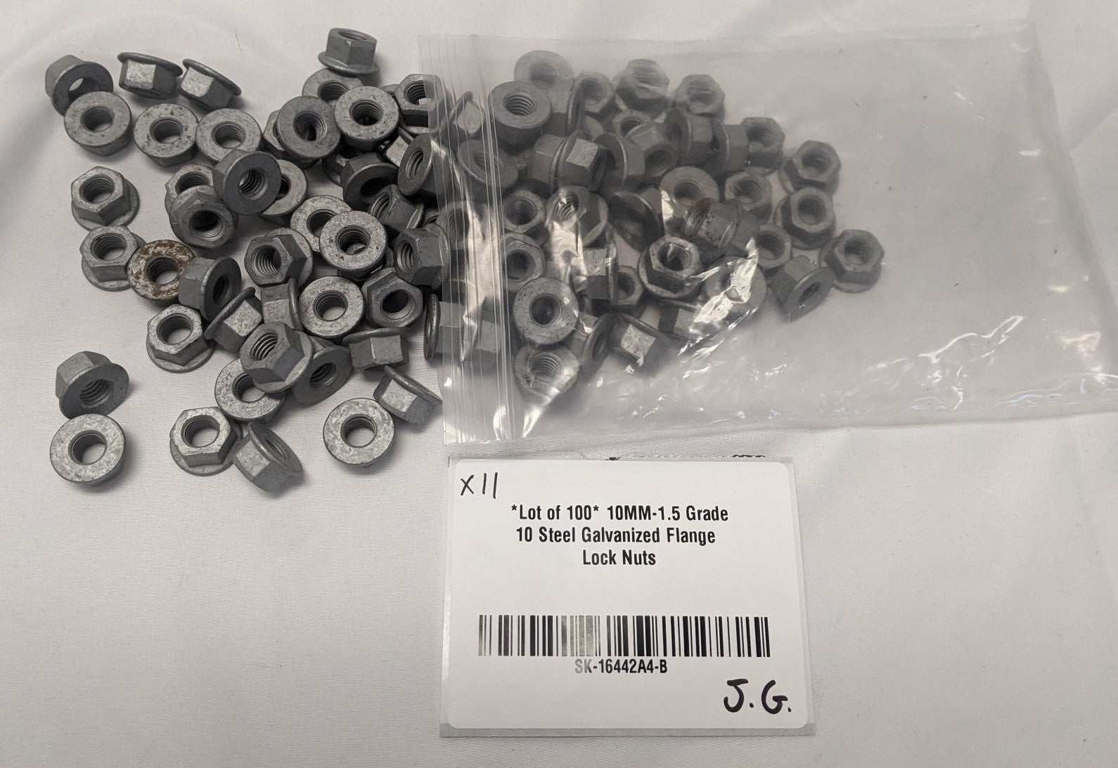 *Lot of 100* 10MM-1.5 Grade 10 Steel Galvanized Flange Lock Nuts