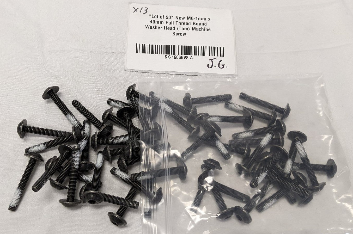 *Lot of 50* New M6-1mm x 40mm Full Thread Round Washer Head (Torx) Machine Screw