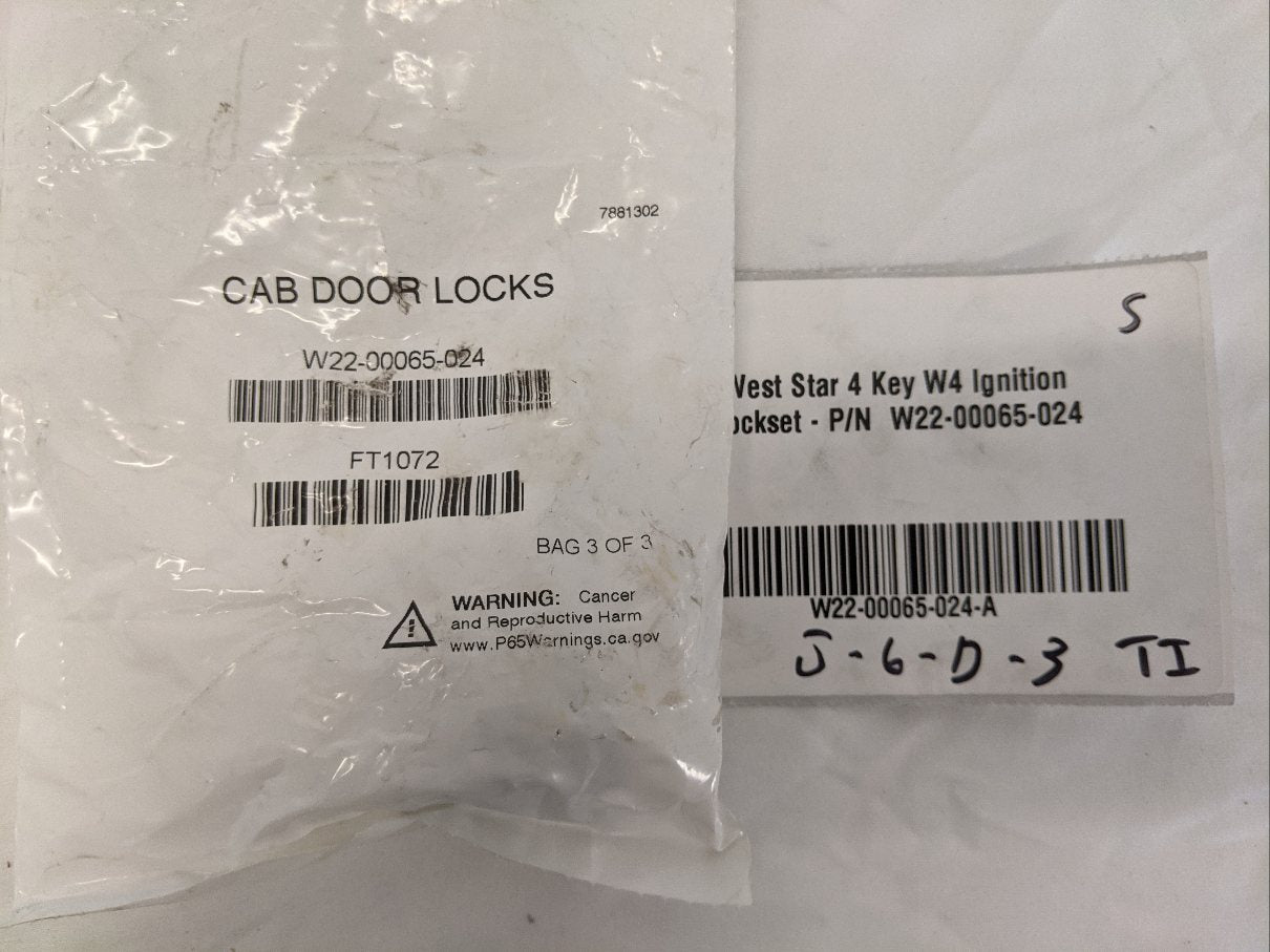 West Star 4 Key W4 Ignition Lockset - P/N  W22-00065-024 (10162813010236)