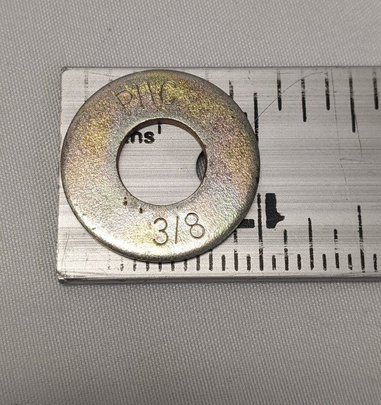 100 Yellow Zinc Steel Flat Washers 3/8"