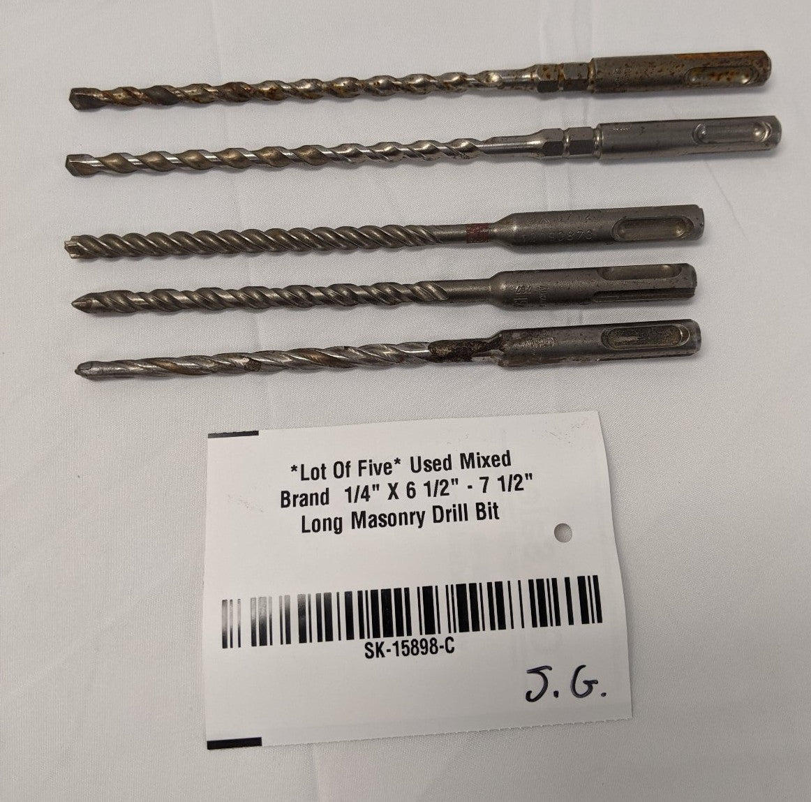 1/4" Masonry Drill Bits | Lot of 5 | SDS Plus | Dewalt Hilti | 6.5"-7.5"