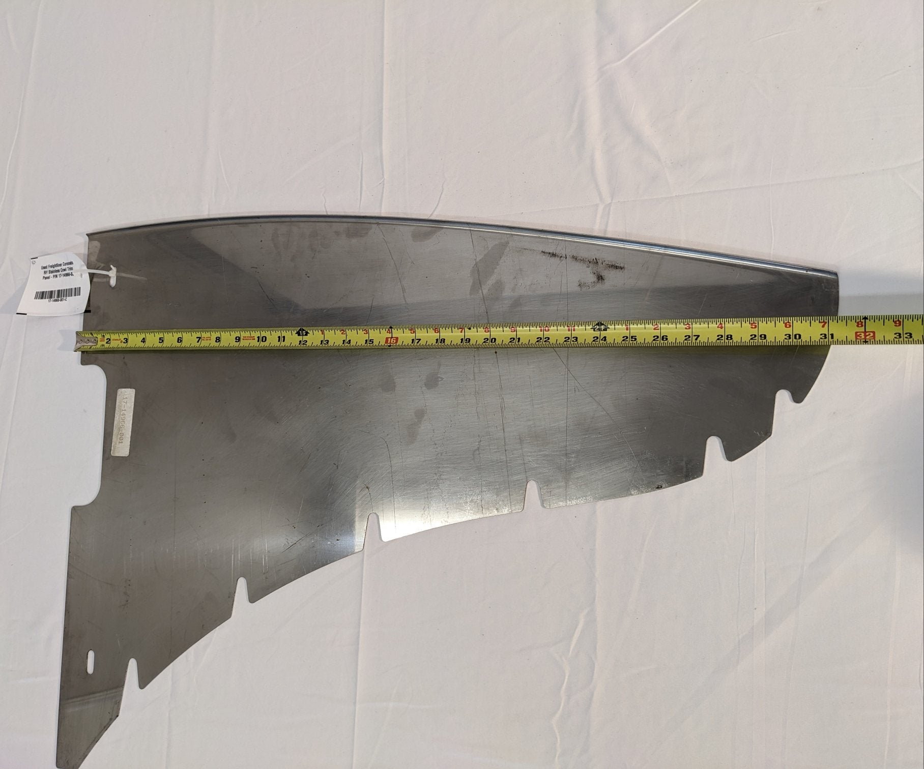 Used Freightliner Coronado RH Stainless Cowl Trim Panel - P/N 17-14966-001 (10089927508284)