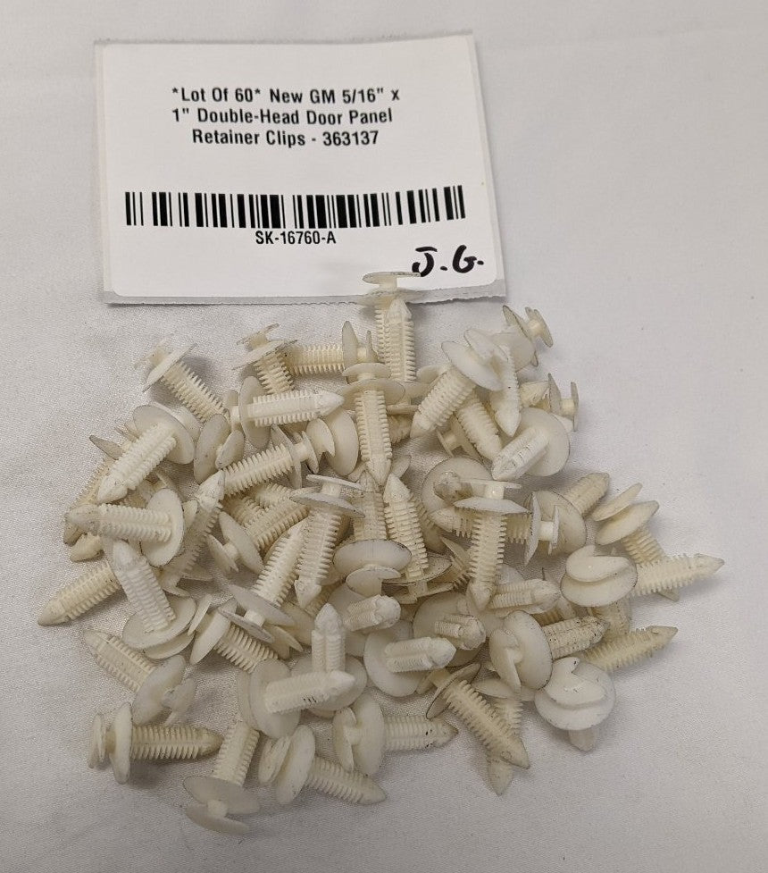 *Lot Of 60* New GM 5/16" x 1" Double-Head Door Panel Retainer Clips - 363137