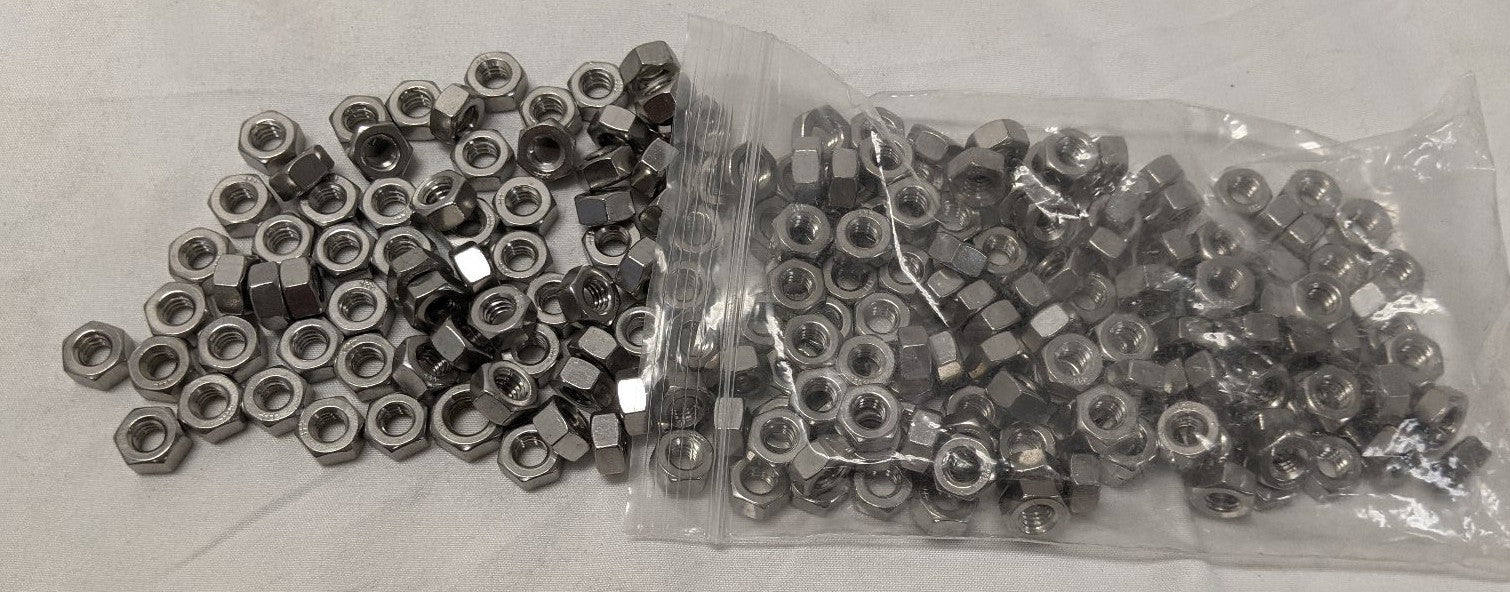 1/4"-20 Stainless Steel 18-8 Hex Nuts - Lot of 200 - Coarse Thread Corrosion Resistant