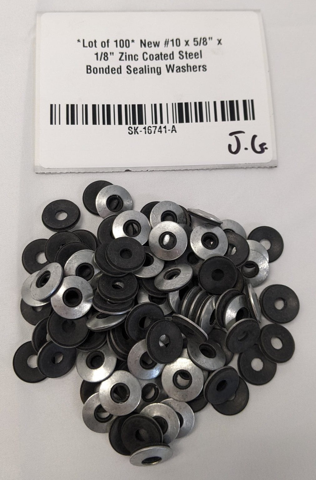 *Lot of 100* New #10 x 5/8" x 1/8" Zinc Coated Steel Bonded Sealing Washers