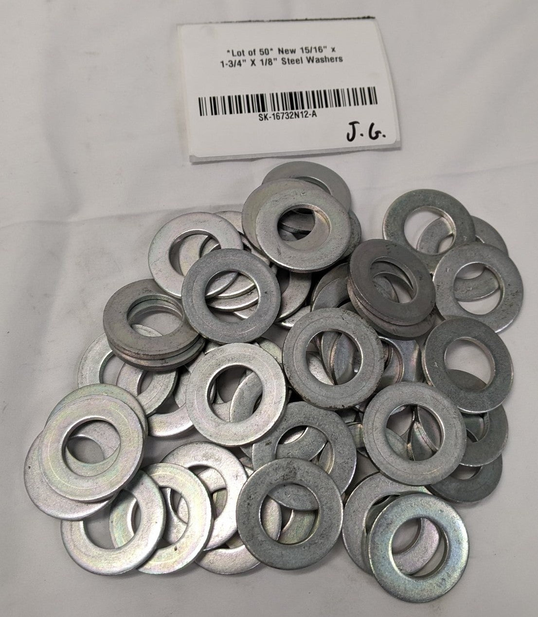 *Lot of 50* New 15/16" x  1-3/4" X 1/8" Steel Washers