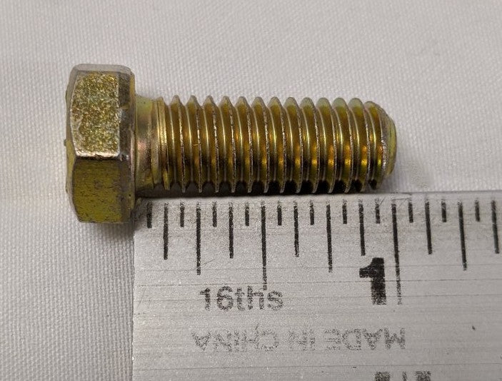 3/8"-16 x 1" Grade 8 Hex Bolts - Yellow Zinc Plated, Fully Threaded, Lot of 50