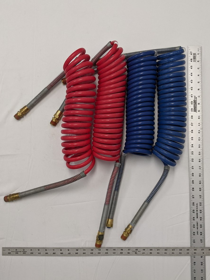 Parker 15' Red & Blue Coiled Trailer Lines | A12-15880-000 | Lot of 2