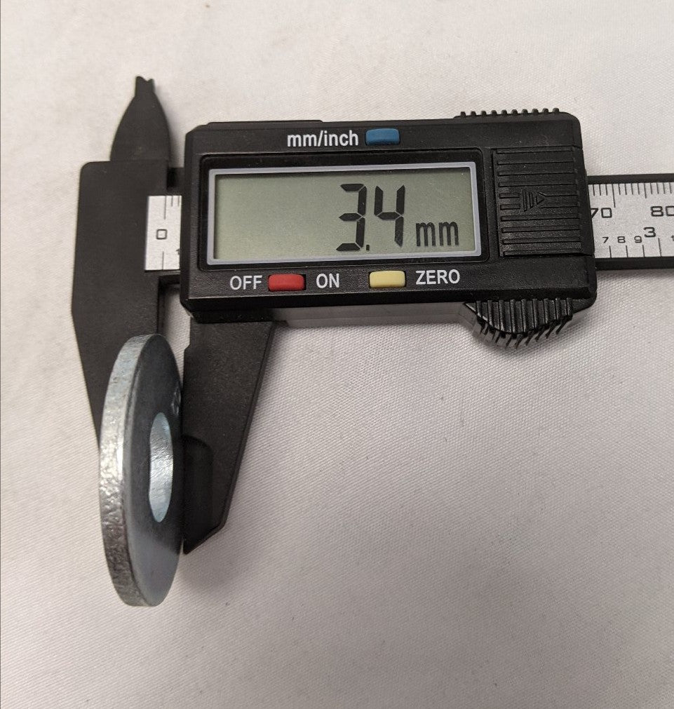 M14 Zinc Plated Steel B Washers - 34mm x 3mm - Lot of 100 - Heavy Duty Flat Washers