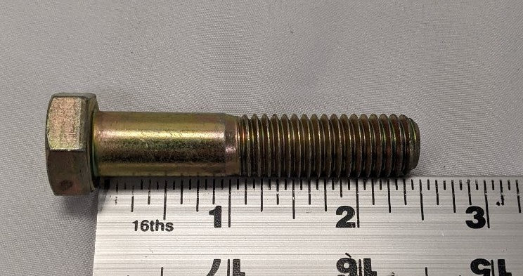 *Lot of 4* New 7/16"-14 x 2 1/2" Partly Threaded Steel Yellow Zinc Hex Bolts