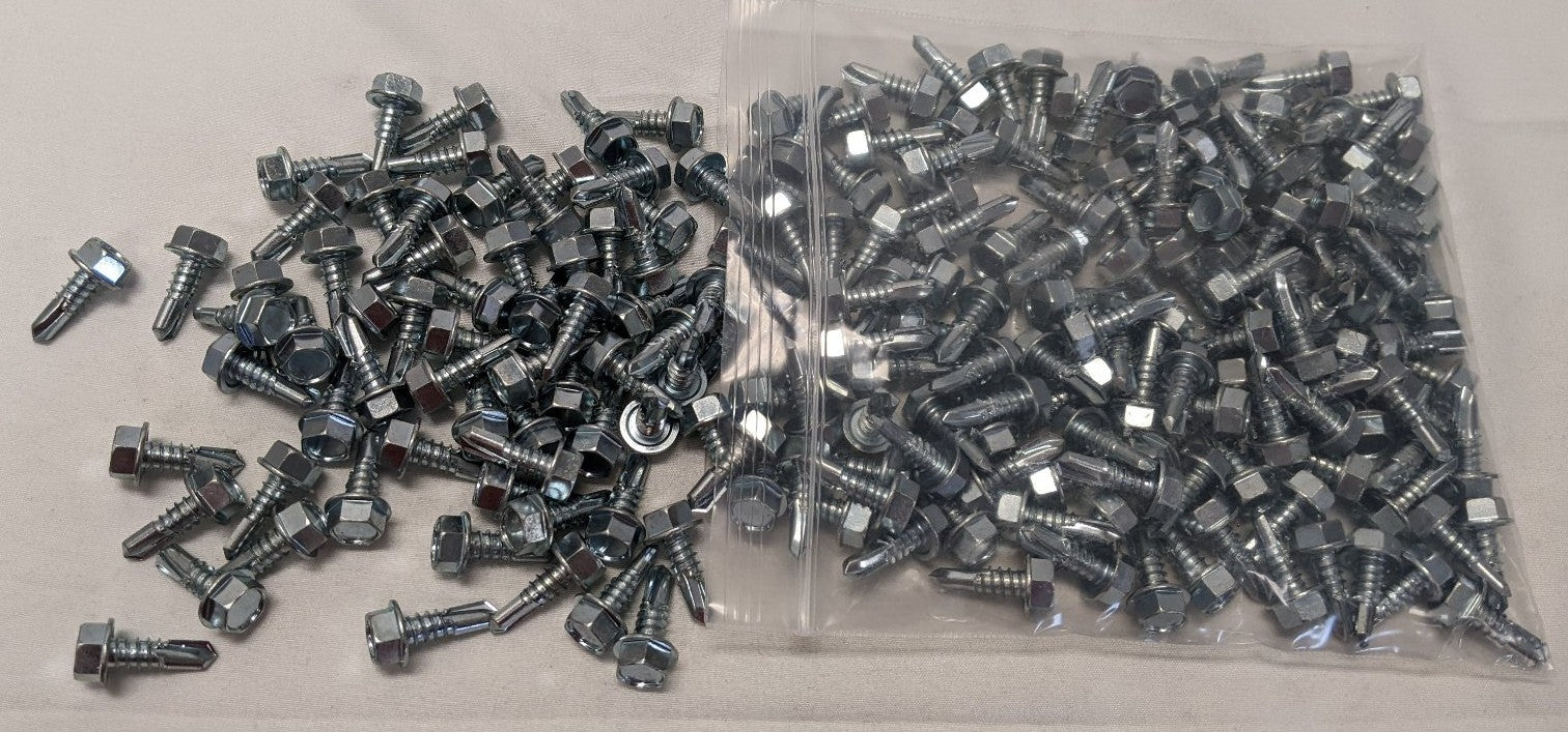*Lot of 200* New 1/4" x 3/4" Full Thread Steel Hexagon Washer Self Tapping Screw