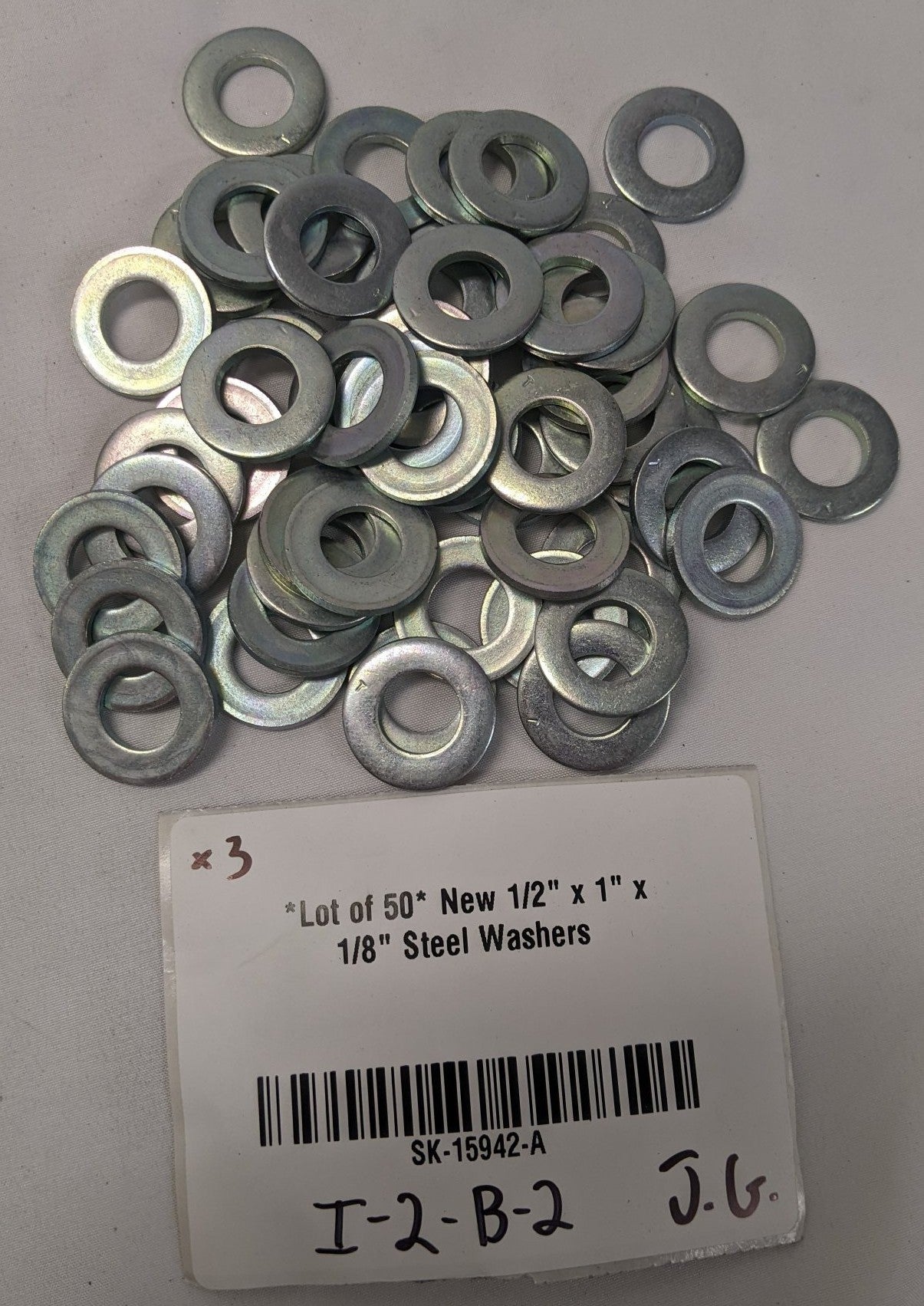 *Lot of 50* New 1/2" x 1" x 1/8" Steel Washers