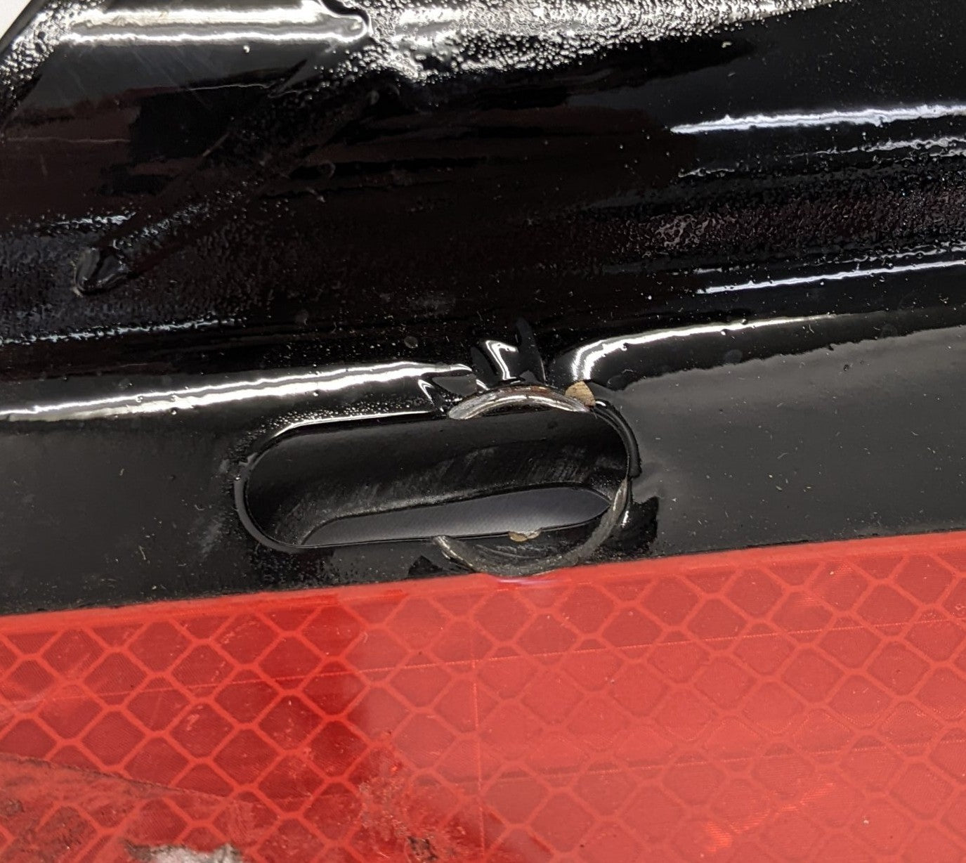 Used FTL LH Rear 45° Angled Black Mud Flap Hanger Bracket - P/N  22-75801-000