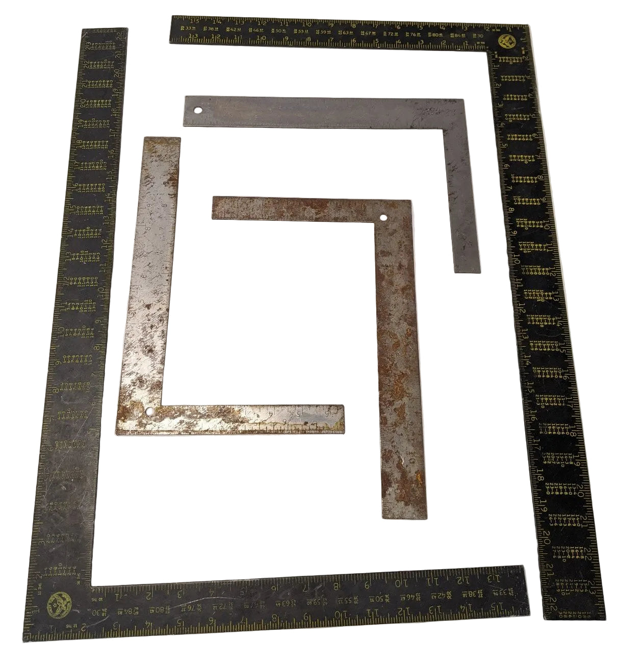 Stanley Carpenter Squares - 24" & 12" Framing Squares, 45-011 & 45-912, Lot of 5