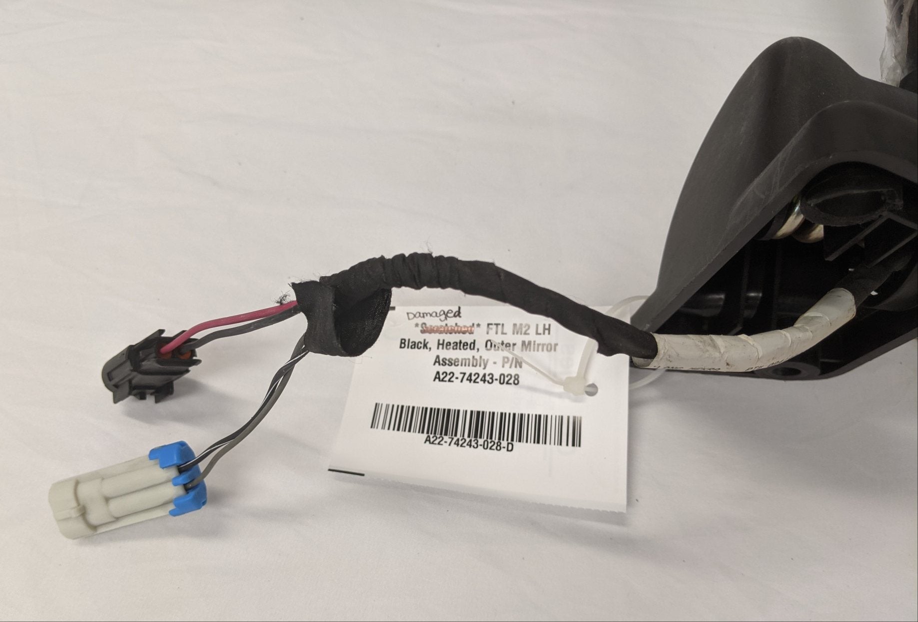 *Damaged* FTL M2 LH Black, Heated, Outer Mirror Assembly - P/N  A22-74243-028 (6599021723734)