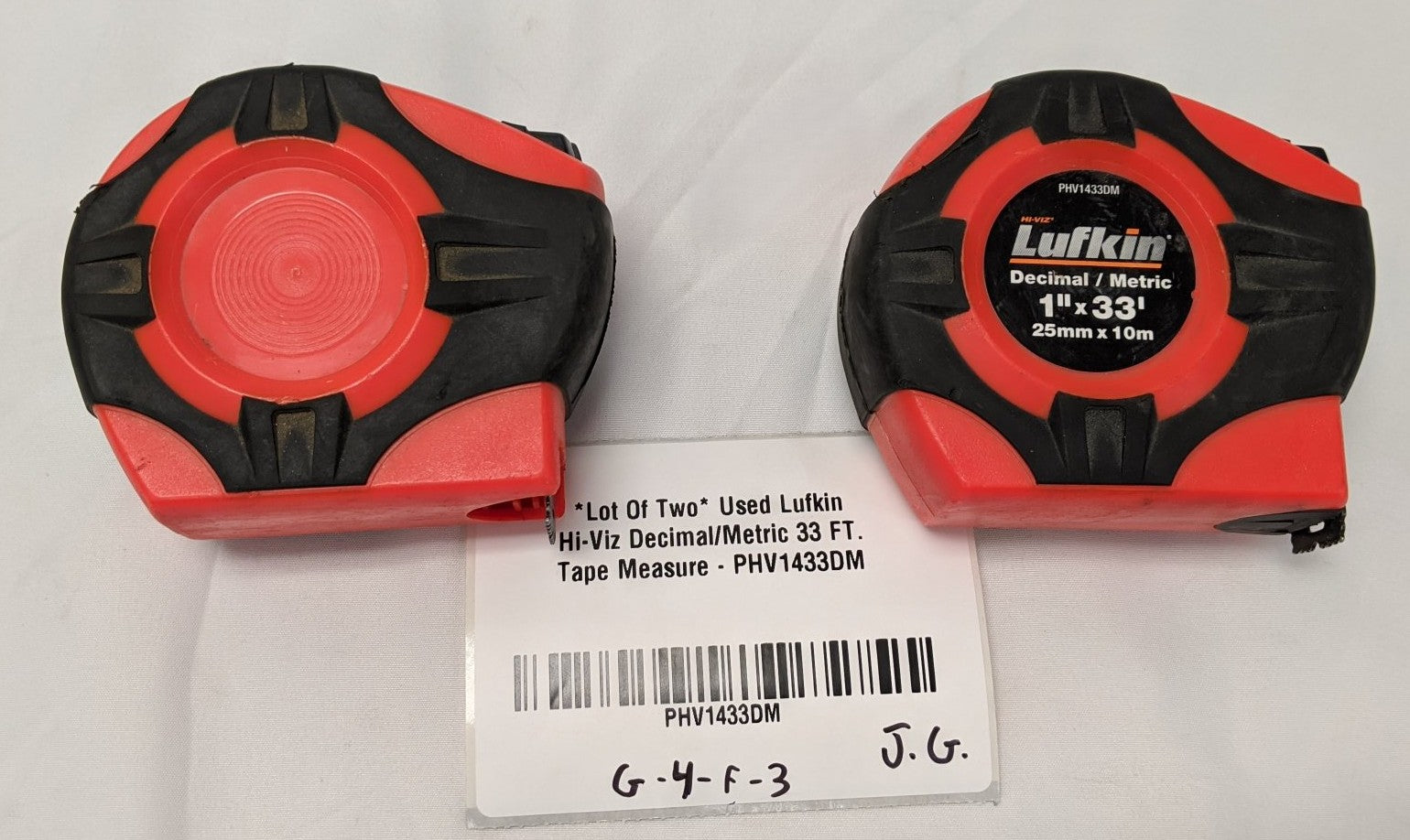 Lufkin Hi-Viz Tape Measure 33 FT Lot of 2 - Decimal Metric 1" Blade PHV1433DM