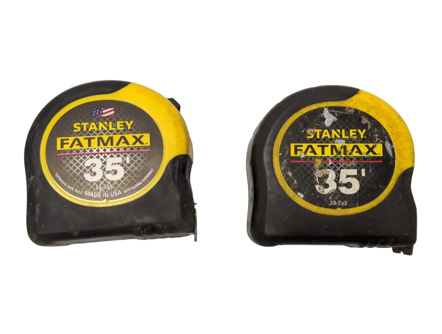 Stanley FatMax Tape Measure 35 FT Lot of 2 - 1" Blade Tape Lock Belt Clip 33-735