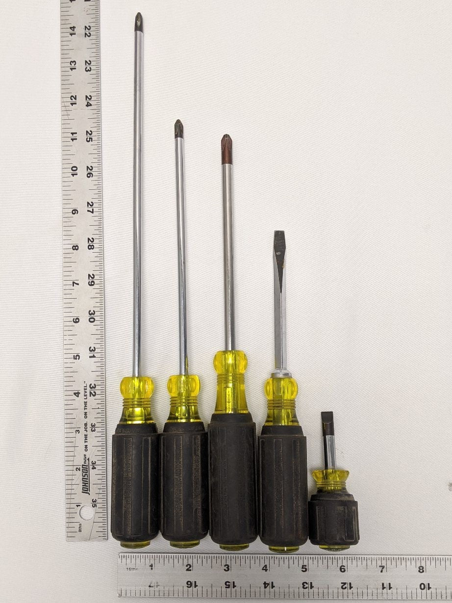 *Lot of 5* Used Klein Flathead and Philips Screwdriver Set