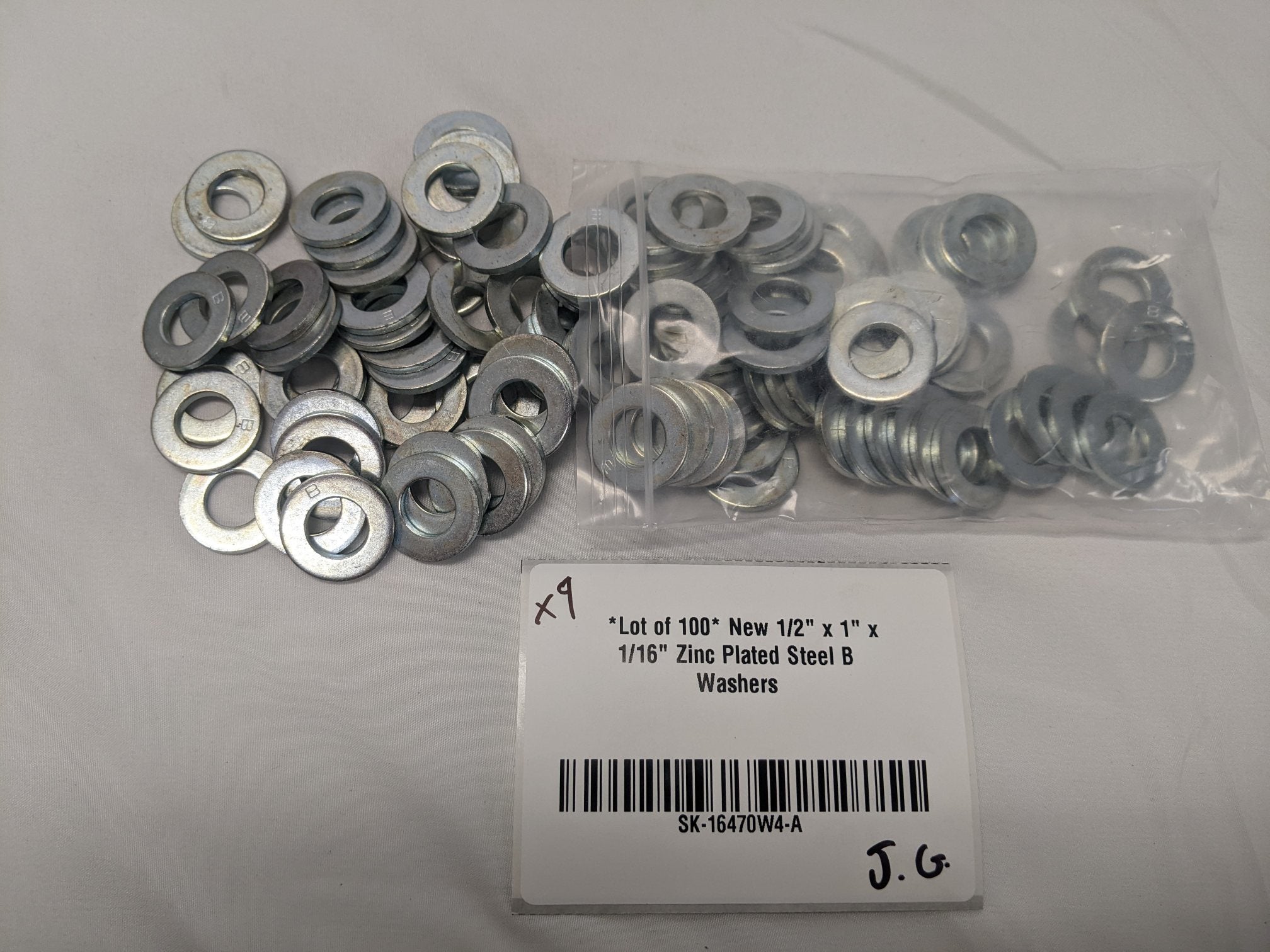 *Lot of 100* New 1/2" x 1" x 1/16" Zinc Plated Steel B Washers
