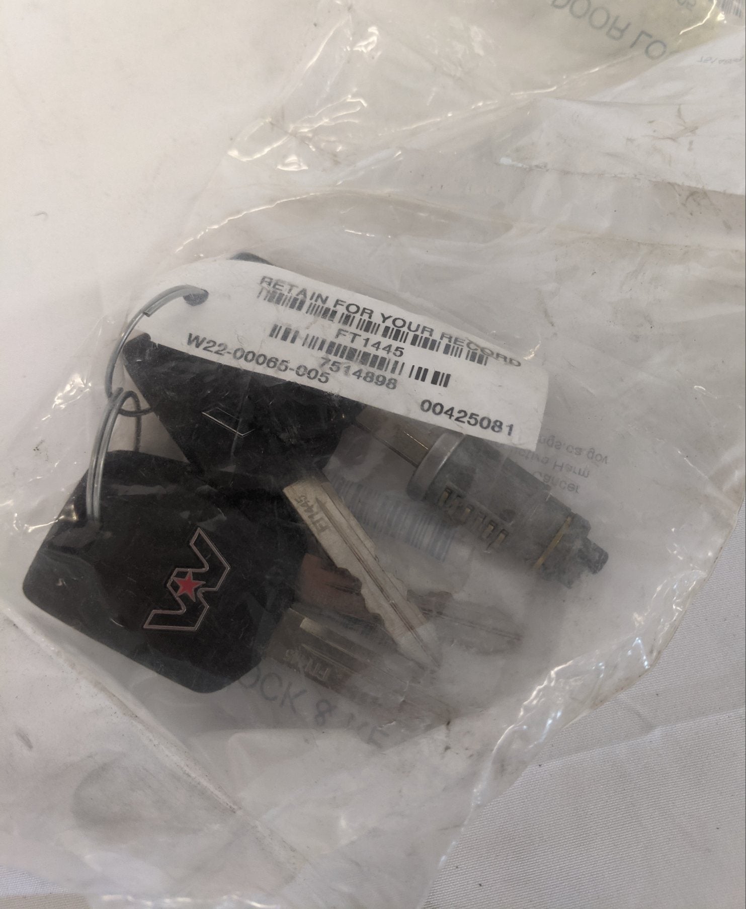 West Star 4 Key W4 Ignition Lockset - P/N W22-00065-005 (10161418273084)