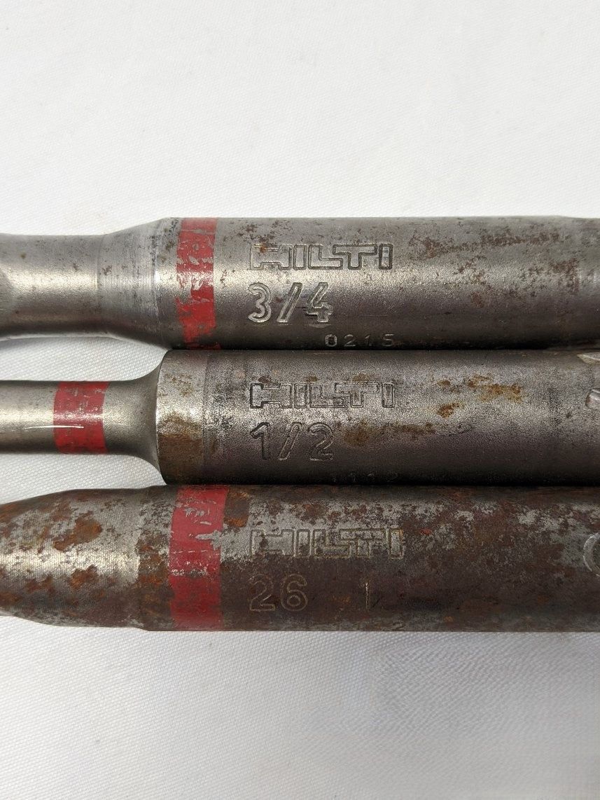 Hilti SDS Max Drill Bit Set - 3pc - 1" 3/4" 1/2" Quad Head