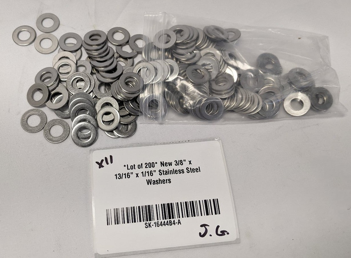 3/8" Stainless Steel Washers Zinc 13/16" OD Lot/200