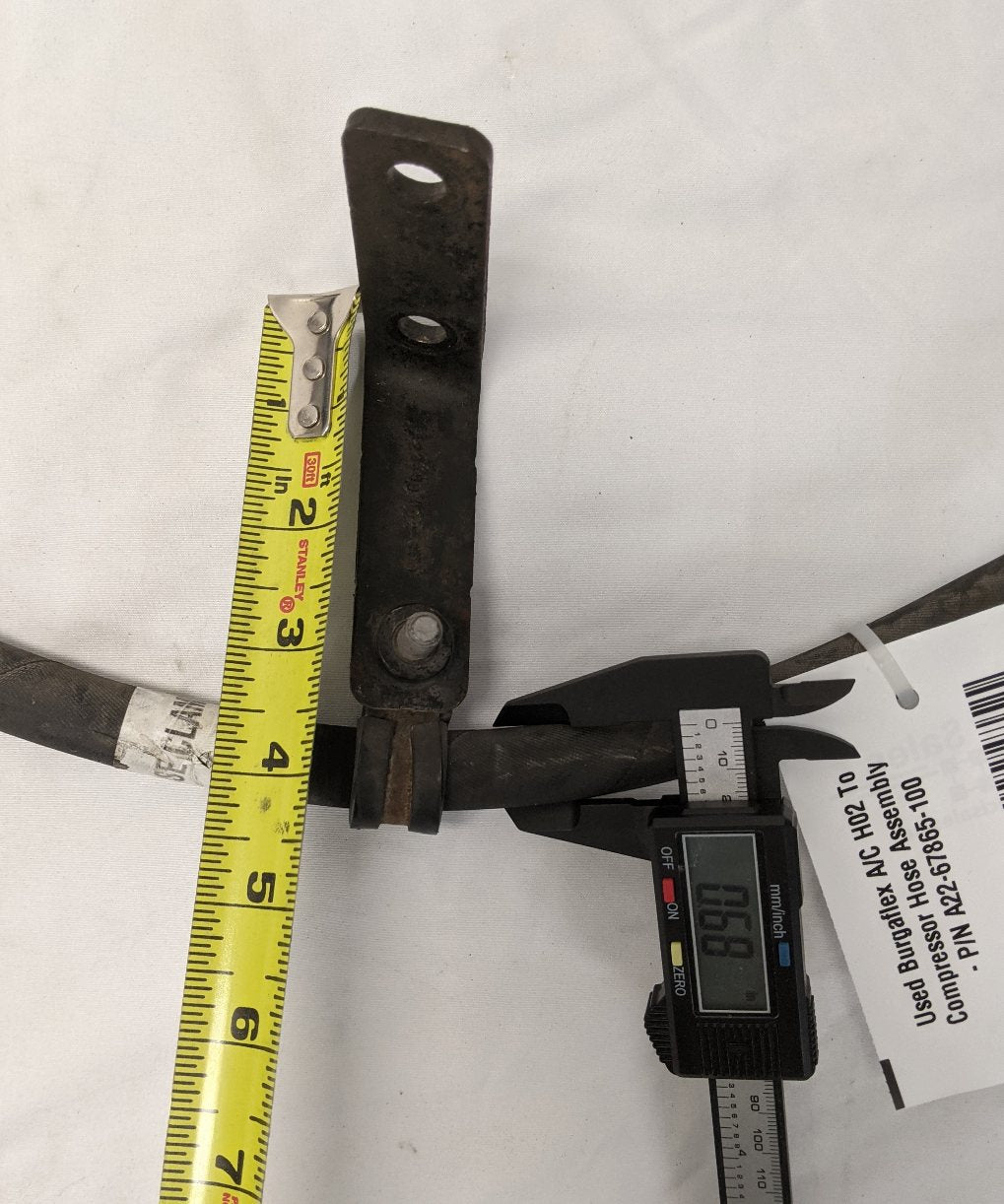 Used Burgaflex A/C H02 To Compressor Hose Assembly - P/N A22-67865-100