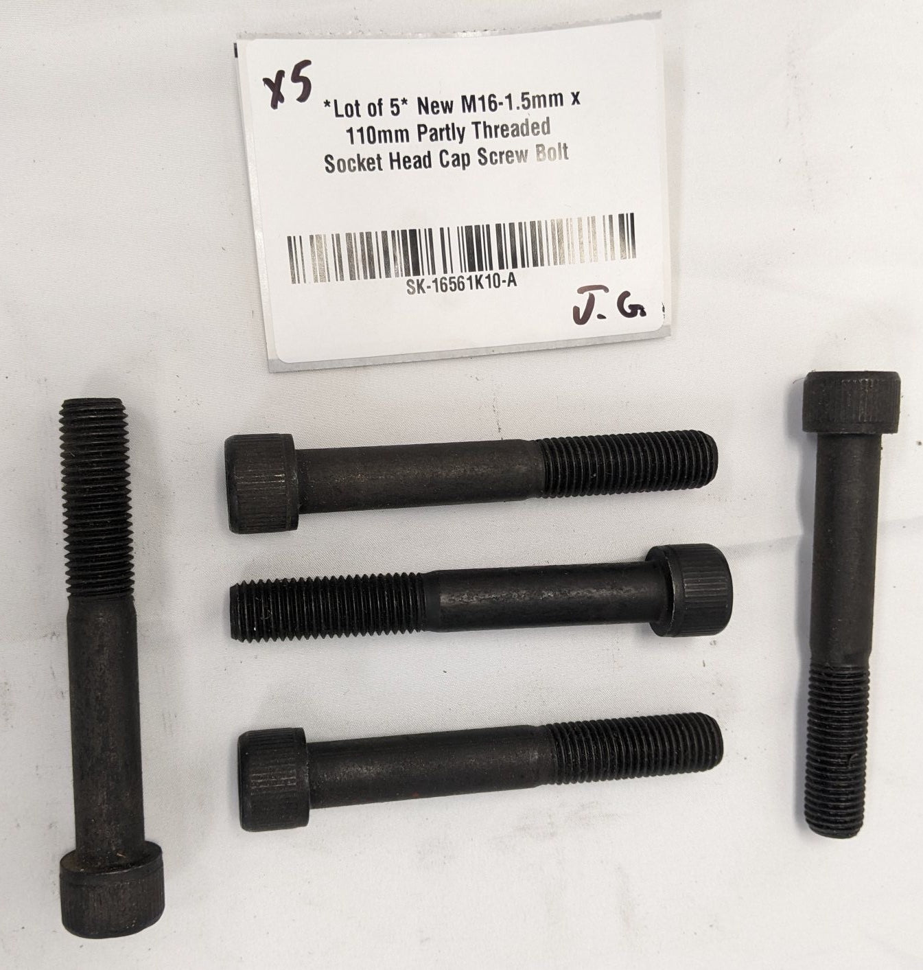 *Lot of 5* New M16-2mm x 110mm Partly Threaded Socket Head Cap Screw Bolt