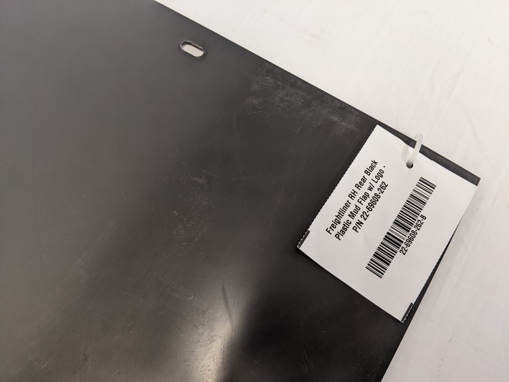 Freightliner RH Rear Black Plastic Mud Flap w/ Logo - P/N 22-69608-262