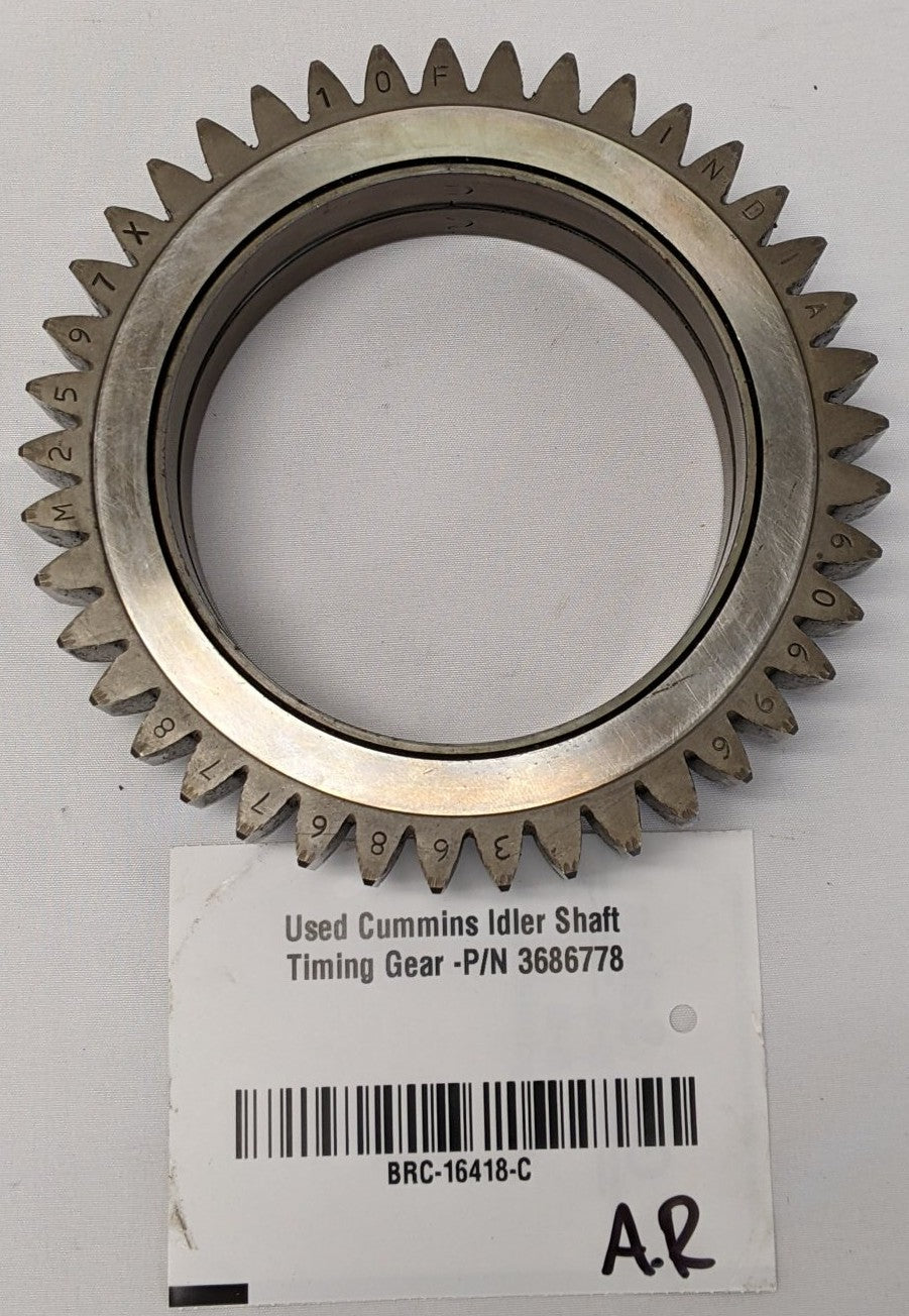 Used Cummins Idler Shaft Timing Gear -P/N 3686778