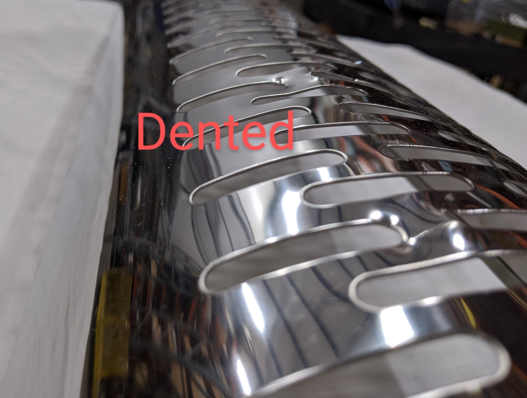 *Dented* Freightliner 51" Tall 5" Dia. Pipe SS Exhaust Shield - P/N 04-24695-000 (3939789275222)