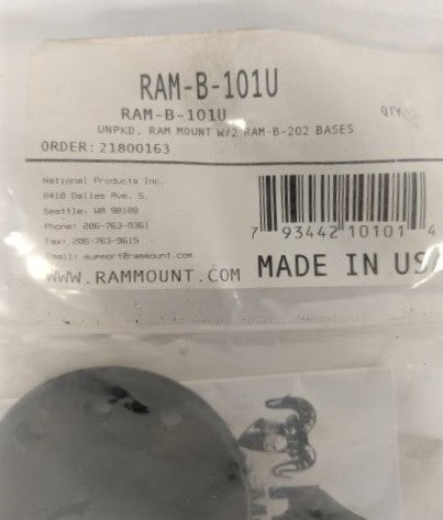 *Lot of 2* New RAM® Universal Double Ball Mount w/ Round Bases - P/N  RAM-B-101U