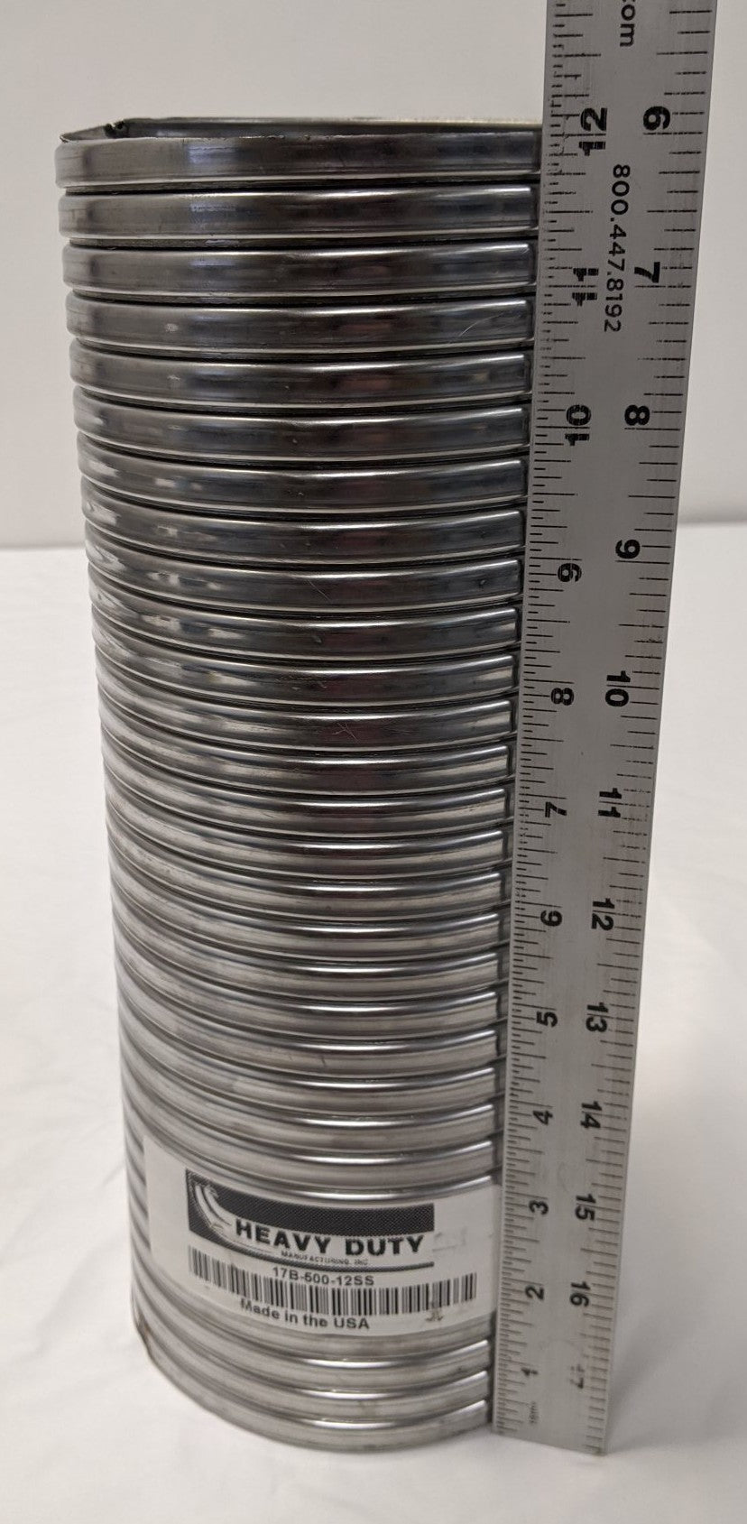 Heavy Duty 5" Stainless Steel Flexible Exhaust Pipe - P/N 17B-500-12SS