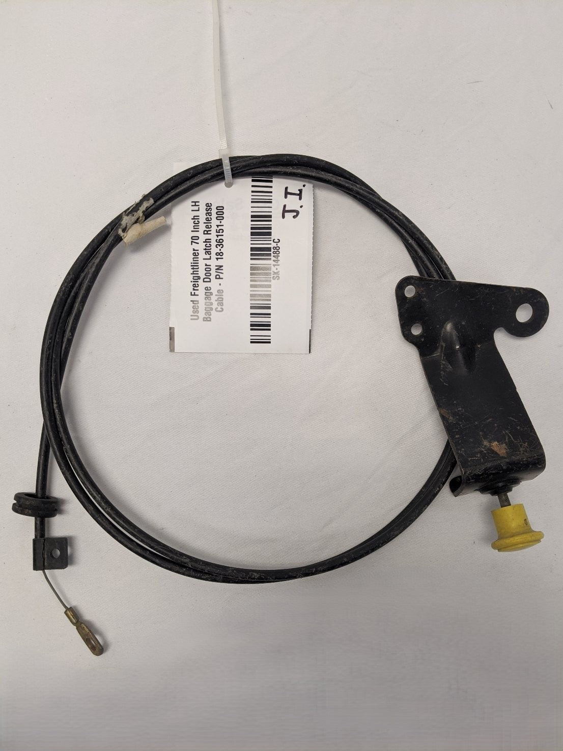 Used Freightliner 70 Inch LH Baggage Door Latch Release Cable - P/N 18-36151-000