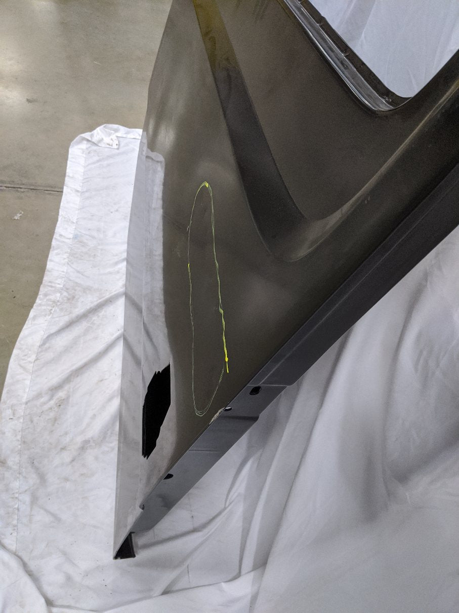 Damaged (1 Hr) Freightliner LH FL50, FL60, FL70, FL80 Cab Door - P/N A68072008K3 (10091445027132)