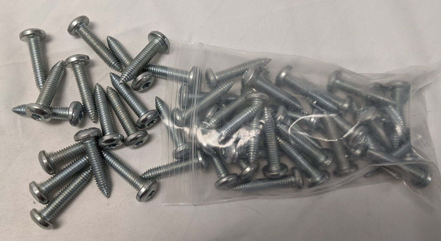 5/16"-18 x 1-1/2" Zinc Plated Pan Head Torx Machine Screws - Lot of 50 - T35 Fully Threaded
