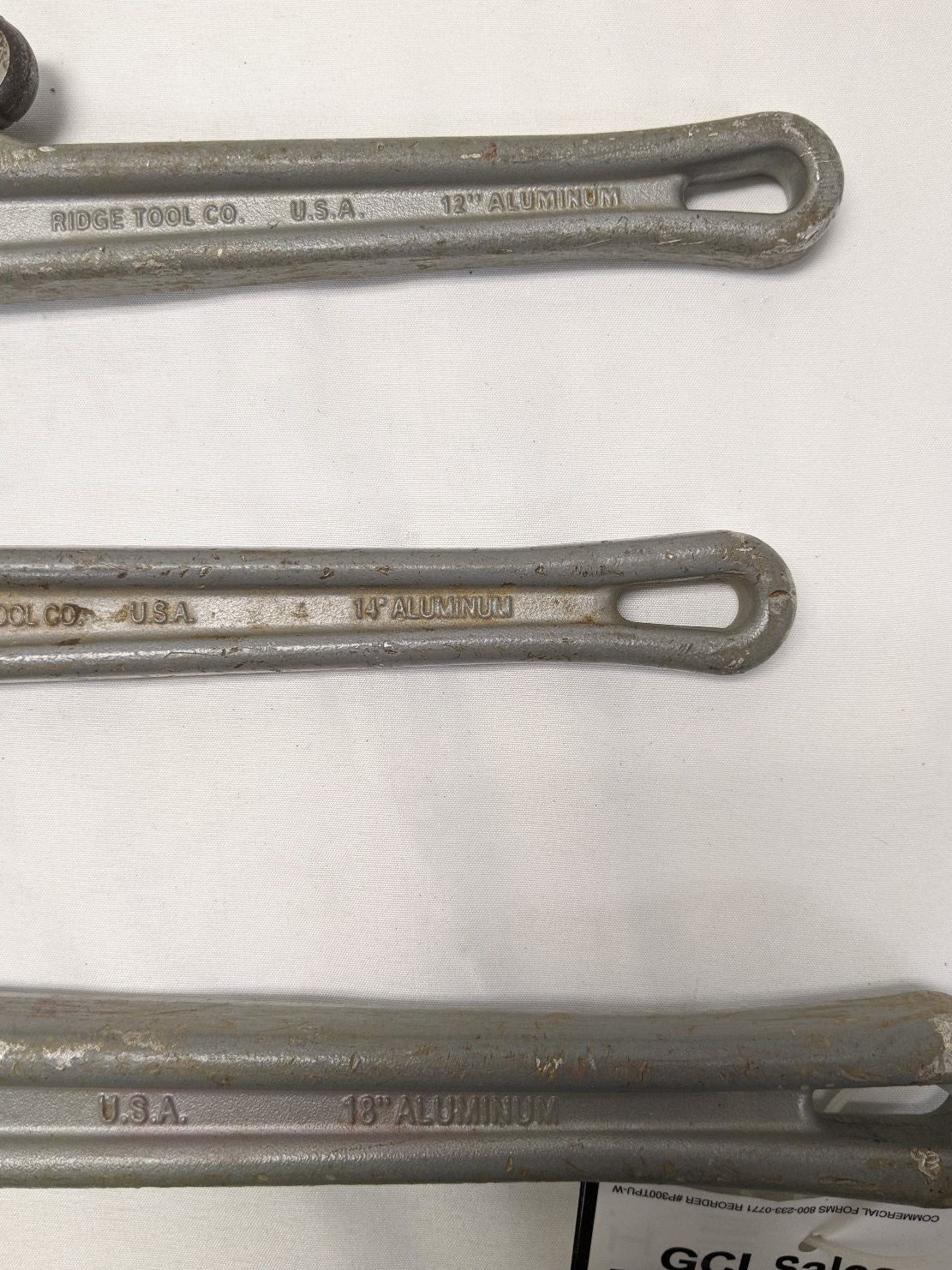 *Lot Of Three* Used Ridgid 12", 14", & 18" Aluminum Straight Pipe Wrenches