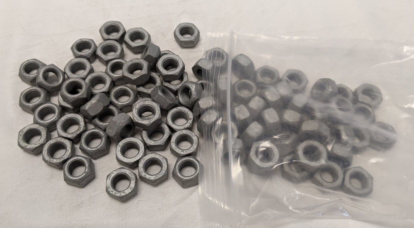 *Lot of 100* New 7/16"-20 Fine Threaded Grade 8 Steel Galvanized Locking Nuts