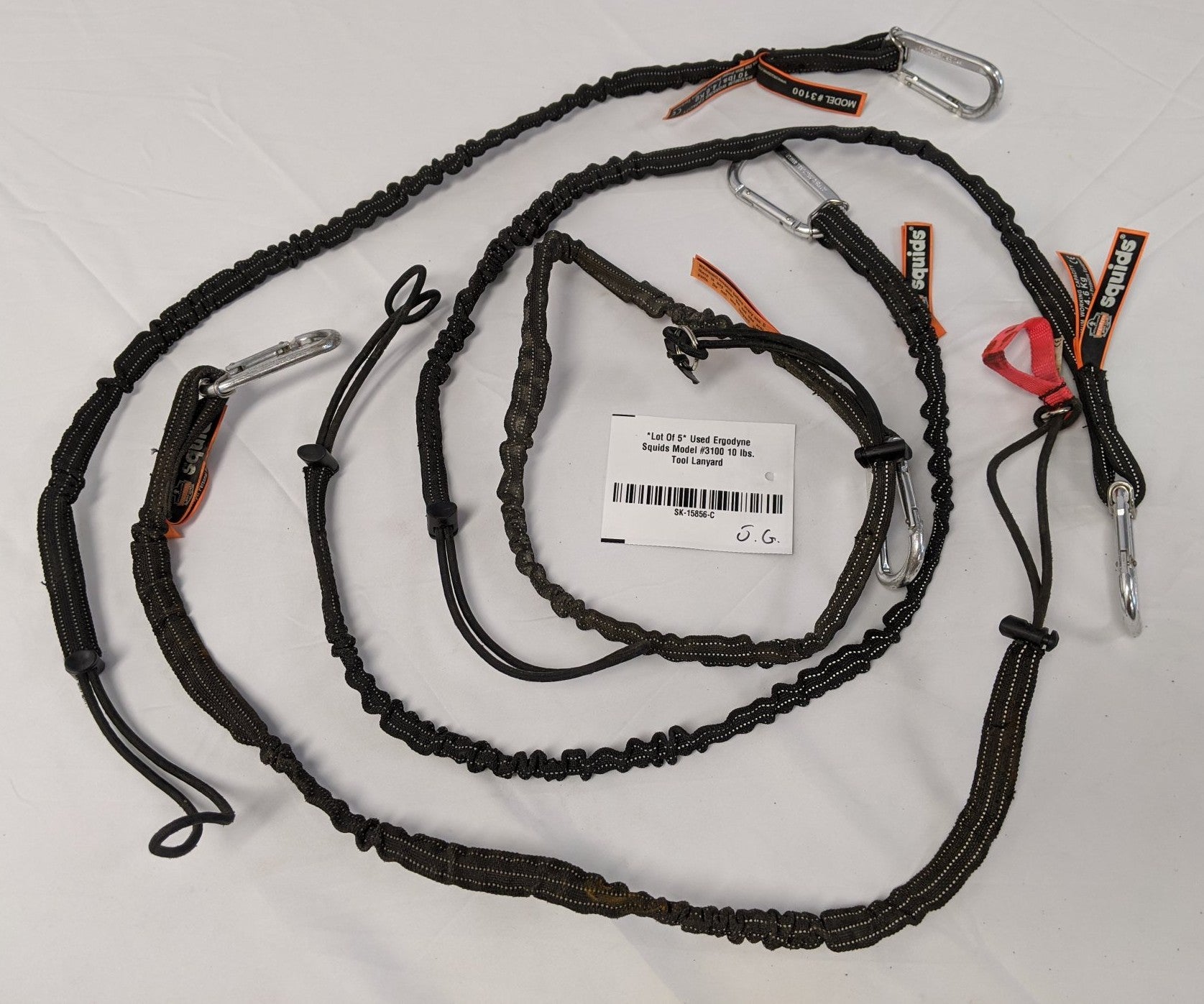 Ergodyne Squids Tool Lanyard 10 lbs Lot of 5 - Carabiner Cinch Loop 3100