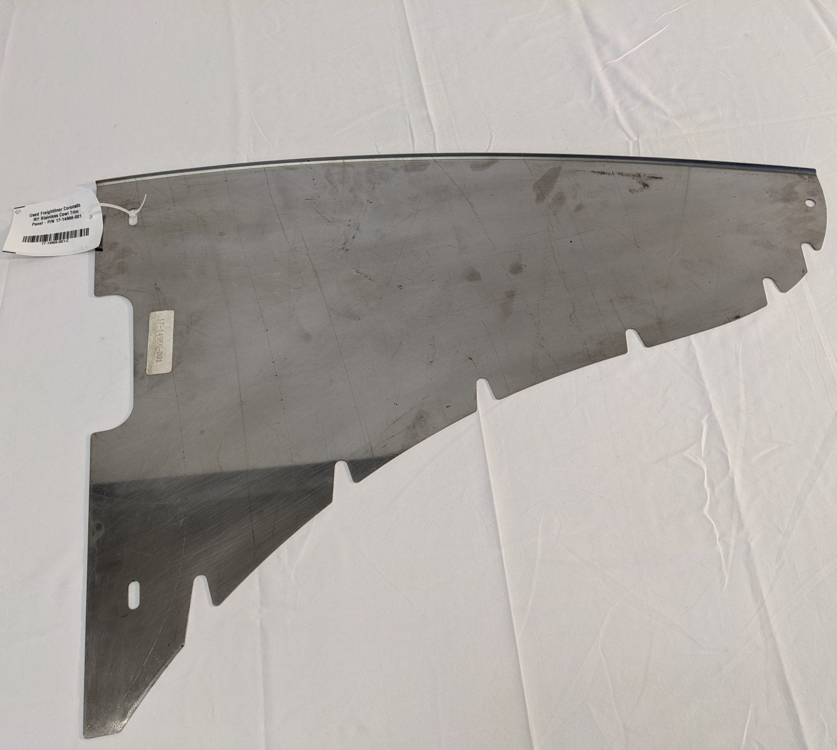 Used Freightliner Coronado RH Stainless Cowl Trim Panel - P/N 17-14966-001 (10089927508284)