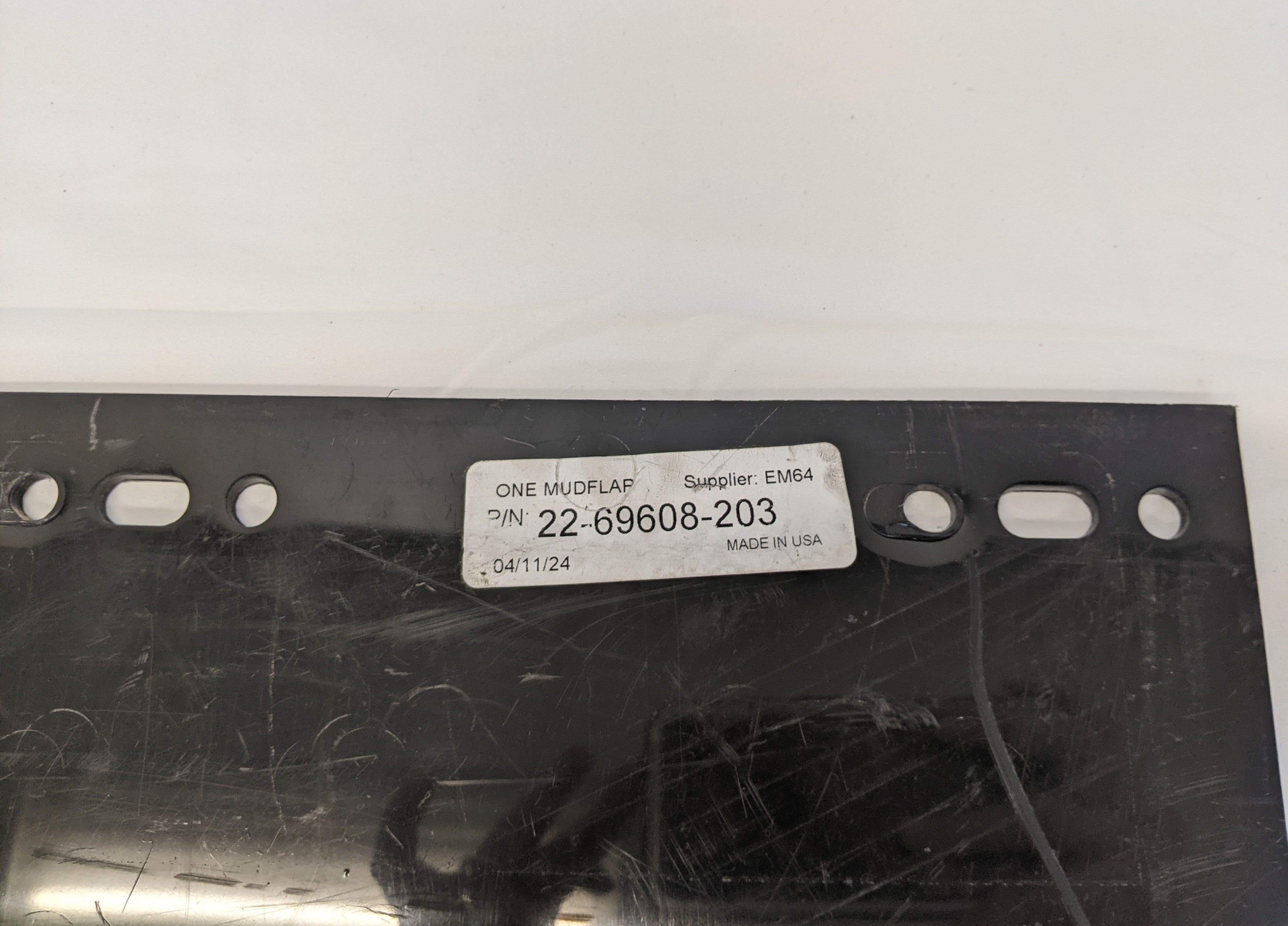 *Set Of 2* Used LH, RH 27" Black Straight Mud Flap w/ FTL Logo -P/N 22-69608-203