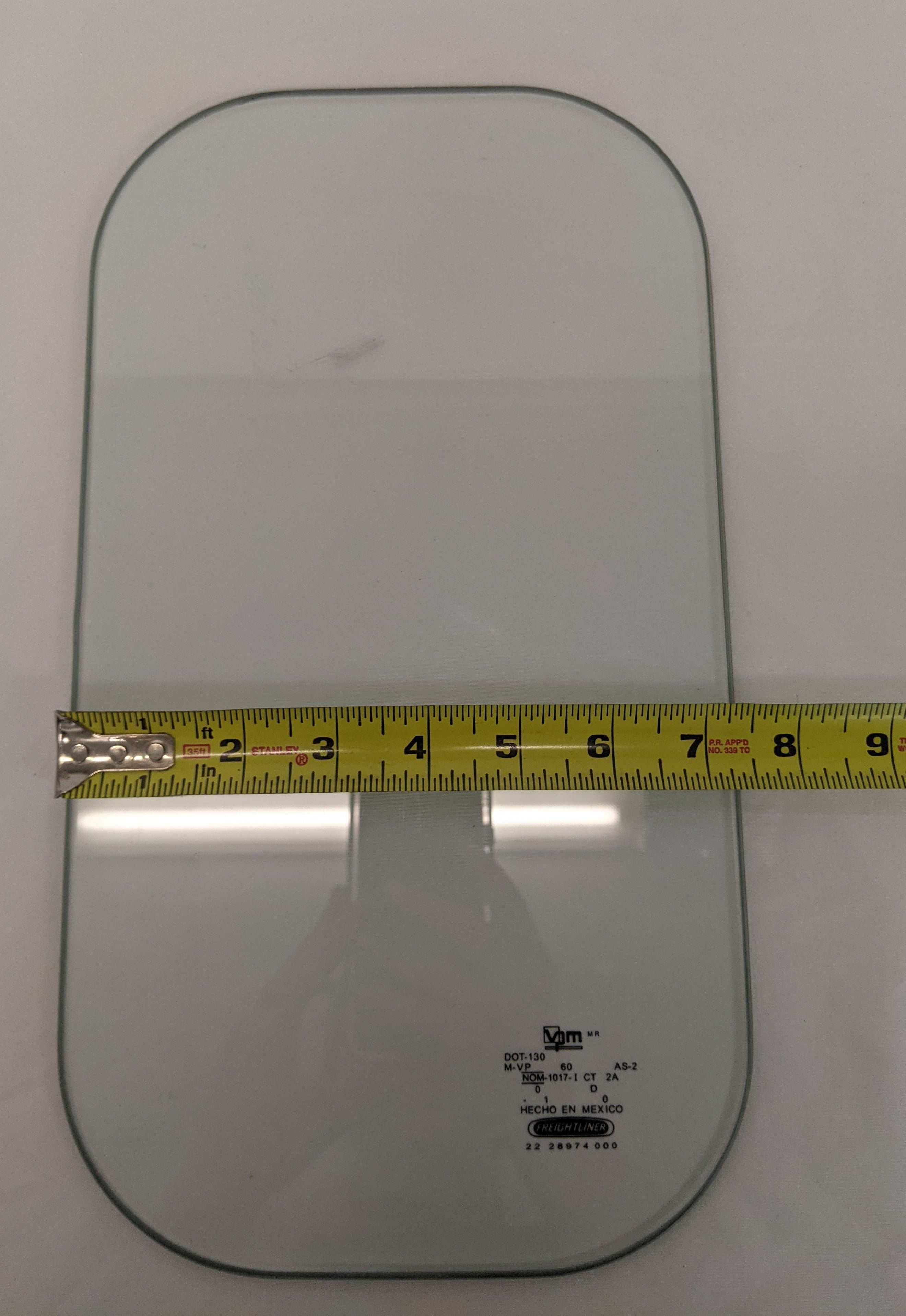 Used Freightliner FLD Lower Door Window Visibility Glass - P/N 22-28974-000 (10114315813180)