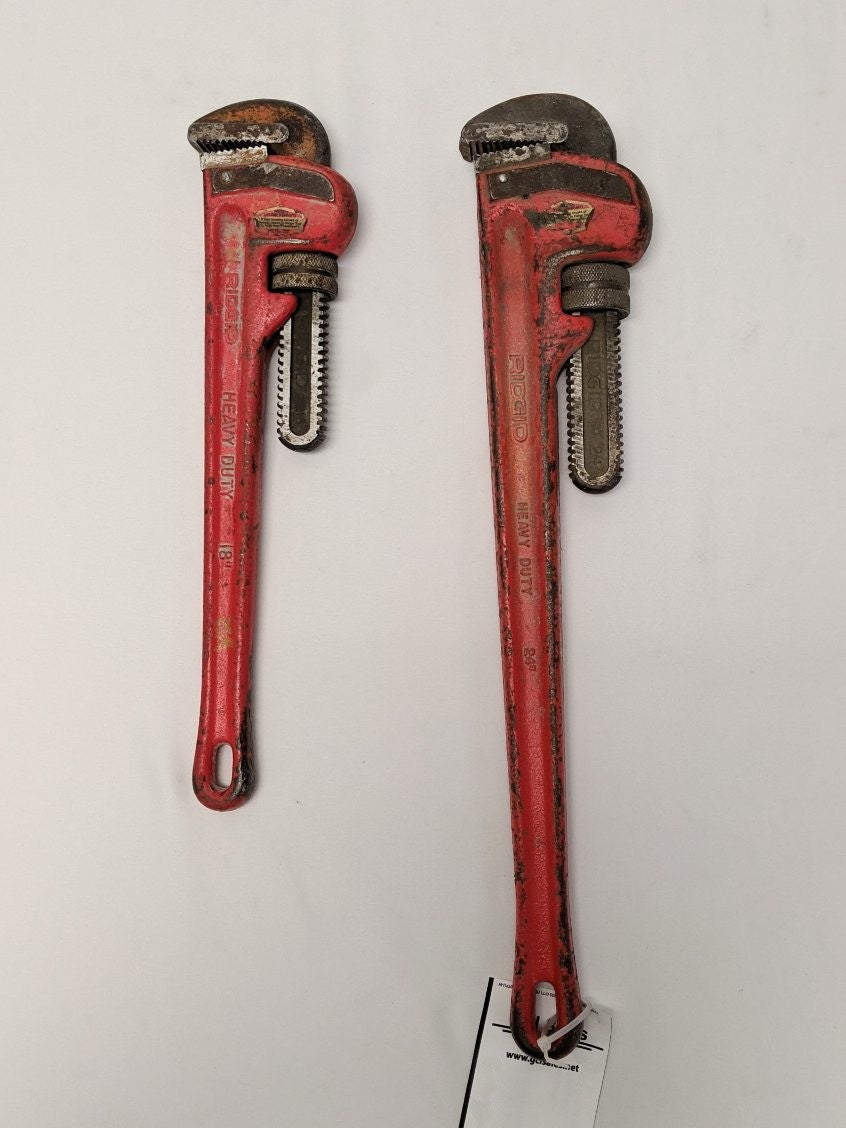 *Lot Of 2* Used Ridgid 18", 24" Steel Straight Pipe Wrenches