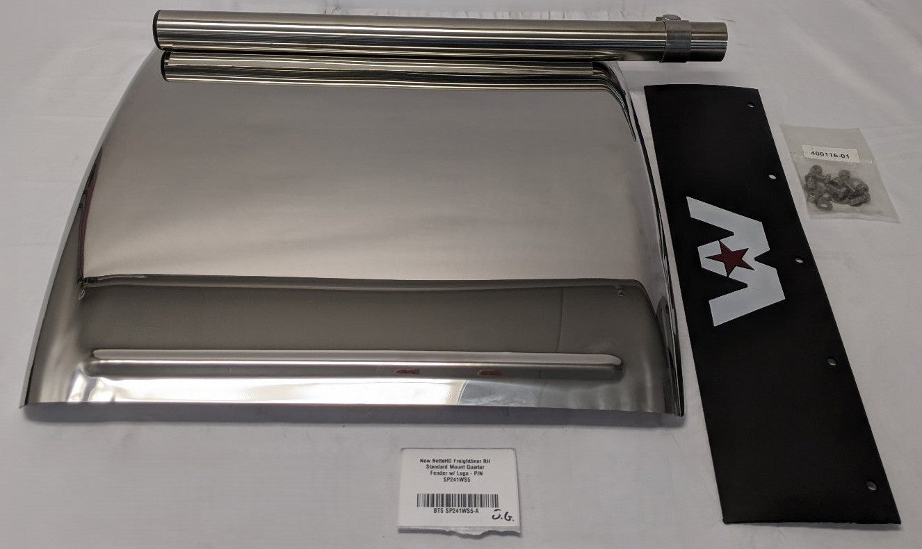 BettsHD Freightliner RH Stainless Quarter Fender SP241WS5