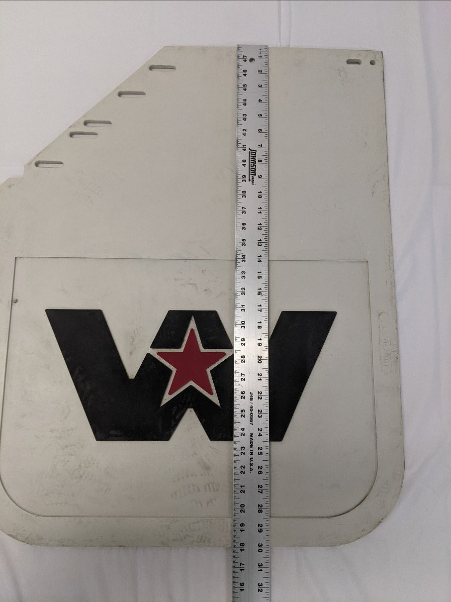 Western Star LH White 30" Mitered Mud Flap | 22-81067-101